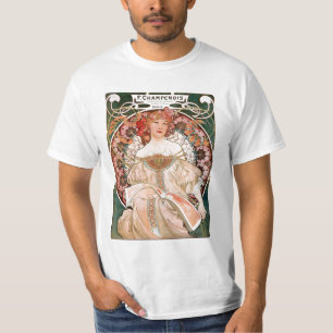 Art Nouveau Mucha-afdrukken T-shirt