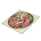 Art Nouveau Mucha Agenda januari Tegeltje (Zijkant)