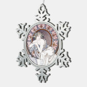 Art Nouveau Mucha Artist Snowflake Ornament (Rechts)