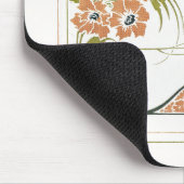 Art nouveau Mucha bloemig abstract kunst perzik gr Muismat (Hoek)