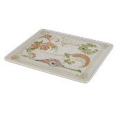 Art nouveau Mucha bloemig abstract kunst perzik gr Snijplank (Hoek)