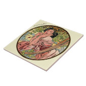 Art Nouveau Mucha Calendar Juli Tegeltje (Zijkant)