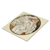 Art Nouveau Mucha Calendar March Tegeltje (Zijkant)