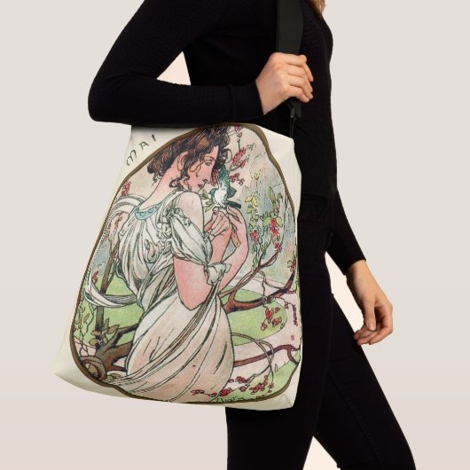 Art Nouveau Mucha Calendar May Crossbody Tas (Dichtbij)