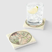 Art Nouveau Mucha Calendar May Stenen Onderzetter (Zijkant)