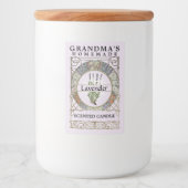  Art Nouveau Mucha Candle Label Sjabloon Voedselcontainer Etiket (Voorkant)