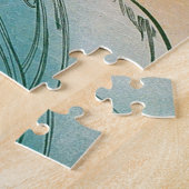 Art Nouveau Mucha Dark Haire Woman Legpuzzel (Zijkant)