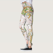 Art Nouveau Mucha Floral over de Leggings van de D (Links)