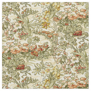  Art Nouveau Mucha Floral Pattern Stof