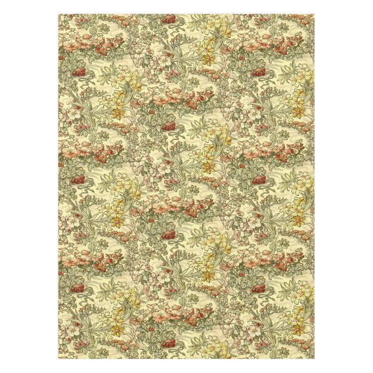  Art Nouveau Mucha Floral Pattern Tafelkleed (Voorkant)