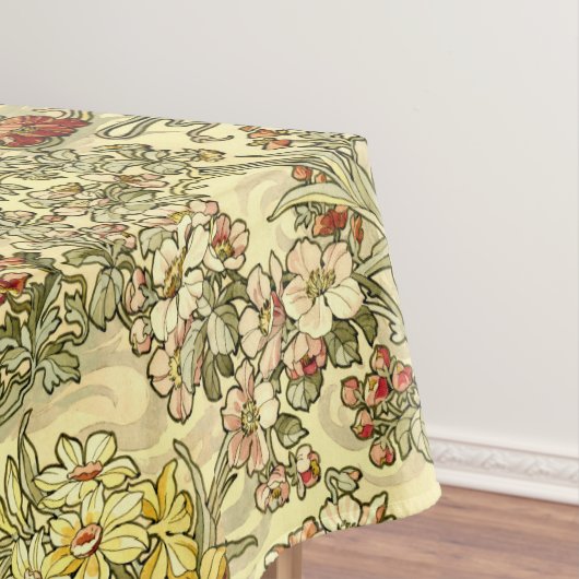  Art Nouveau Mucha Floral Pattern Tafelkleed (Voorbeeld)
