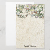 Art Nouveau Mucha Hollyhock Flowers Stationery Briefpapier (Voorkant / Achterkant)