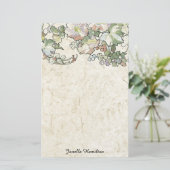 Art Nouveau Mucha Hollyhock Flowers Stationery Briefpapier (Staand voorkant)