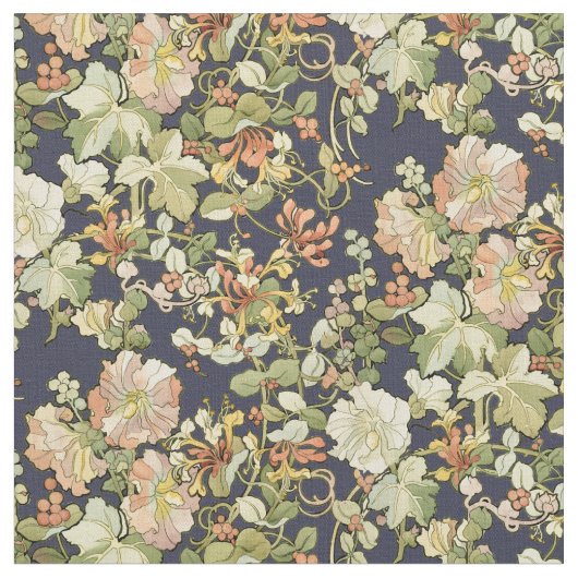 Art Nouveau Mucha Honeysuckle Pattern Stof (Close Up)