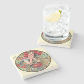 Art Nouveau Mucha Kalender Augustus Stenen Onderzetter (Zijkant)