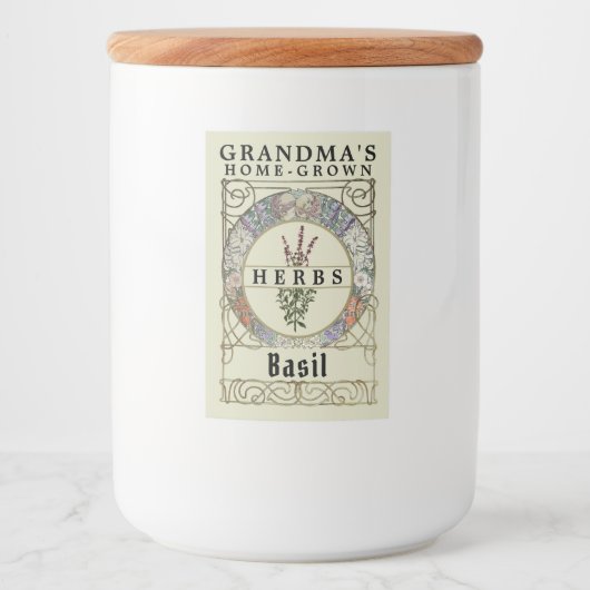 Art Nouveau Mucha Kruidenlabel Sjabloon Voedselcontainer Etiket (Voorkant)