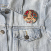 Art Nouveau - Mucha - Perfume Ad Ronde Button 5,7 Cm (In situ)