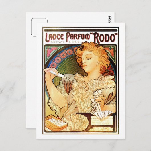 art nouveau Mucha Perfume Briefkaart (Voorkant / Achterkant)
