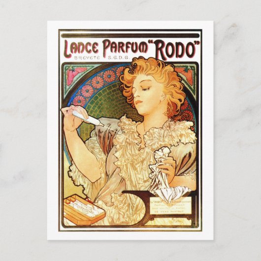  art nouveau Mucha Perfume Briefkaart (Voorkant)