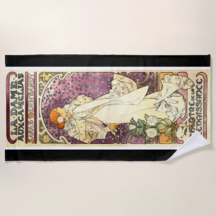 Art Nouveau Mucha Sarah Bernhardt Beach Towel Strandlaken