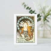 art nouveau Mucha Sarah Bernhardt Briefkaart (Staand voorkant)