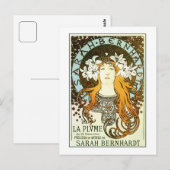 art nouveau Mucha Sarah Bernhardt Briefkaart (Voorkant / Achterkant)