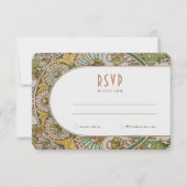 Art Nouveau Mucha Stijl Bruiloft RSVP Kaart (Voorkant)