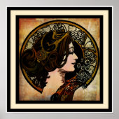Art Nouveau Mucha Style print (Voorkant)