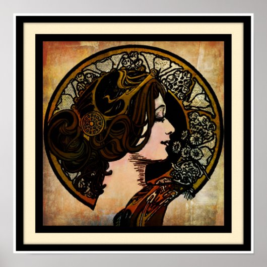 Art Nouveau Mucha Style print (Voorkant)