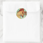 Art Nouveau - Mucha - Summer Ronde Sticker (Tas)