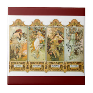 Art Nouveau Mucha Tile Tegeltje