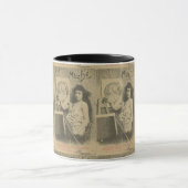 Art nouveau Mucha vrouw art model foto Mok (Midden)