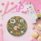 Art nouveau muis en bloemen papieren bordje (Feest)