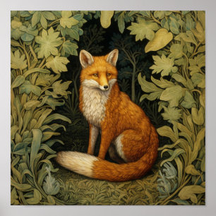 Art nouveau muis en bloemen poster