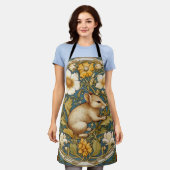 Art nouveau muis en bloemen schort (Gedragen)