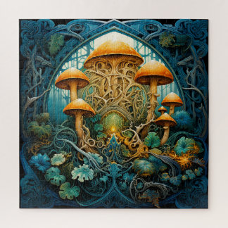 Art Nouveau Mushroom Fantasy Puzzel