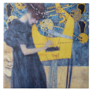 Art Nouveau "Music I" Painting by Gustav Klimt  Tegeltje
