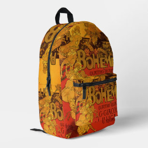  Art Nouveau Music, La Boheme Opera, 1896 Bedrukte Rugzak
