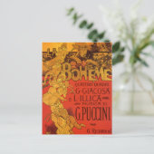 Art Nouveau Music, La Boheme Opera, 1896 Briefkaart (Staand voorkant)