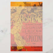  Art Nouveau Music, La Boheme Opera, 1896 Briefpapier (Voorkant)