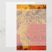  Art Nouveau Music, La Boheme Opera, 1896 Briefpapier (Voorkant / Achterkant)