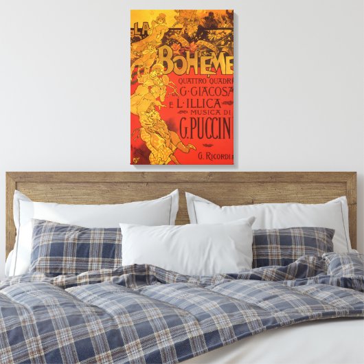  Art Nouveau Music, La Boheme Opera, 1896 Canvas Afdruk (Insitu (Slaapkamer))