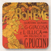  Art Nouveau Music, La Boheme Opera, 1896 Drankjes Onderzetter (Voorkant)