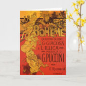  Art Nouveau Music, La Boheme Opera, 1896 Kaart (Gele Bloem)