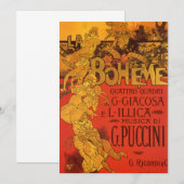  Art Nouveau Music, La Boheme Opera, 1896 Kaart (Voorkant / Achterkant)