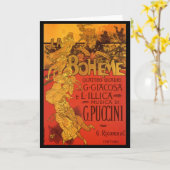  Art Nouveau Music, La Boheme Opera, 1896 Kaart (Gele Bloem)
