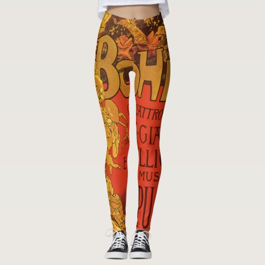  Art Nouveau Music, La Boheme Opera, 1896 Leggings (Voorkant)