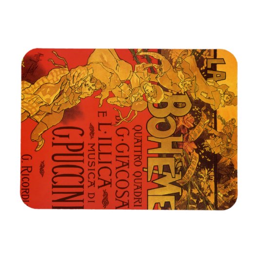  Art Nouveau Music, La Boheme Opera, 1896 Magneet (Horizontaal)
