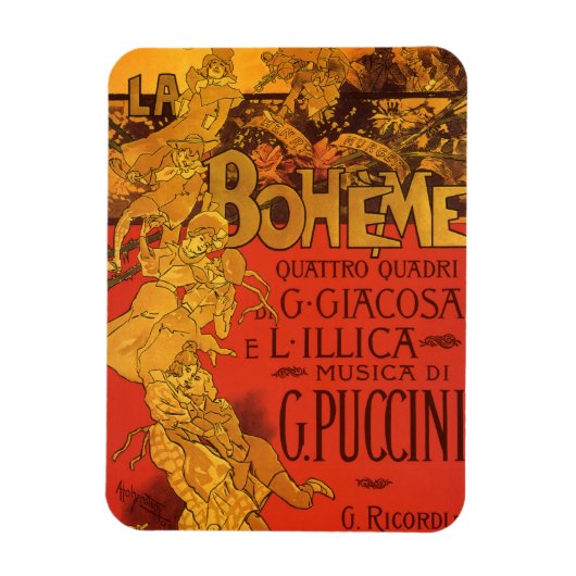 Art Nouveau Music, La Boheme Opera, 1896 Magneet (Verticaal)
