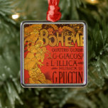 Art Nouveau Music, La Boheme Opera, 1896 Metalen Ornament<br><div class="desc">illustratie art nouveau Poster Art design van Adolfo Hohenstein met La Boheme, de opera uit 1896. La Boheme is een Italiaanse opera in vier bedrijven, met muziek en libretto van Ruggero Leoncavallo en gecomponeerd door Giacomo Puccini. Het verhaal speelt zich af in Parijs rond 1830 en toont de Boheemse levensstijl...</div>